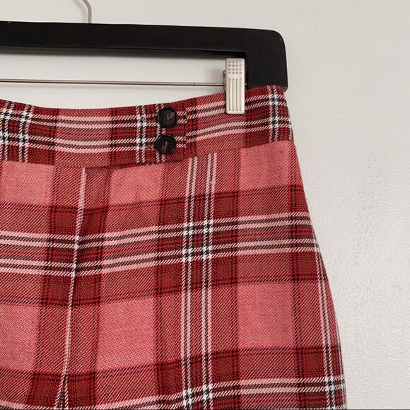 Red Multi Whistles Cara Check Wide Leg Trousers US 4 - Picture 4 of 9